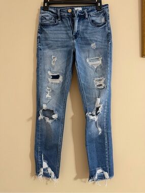 Kancan signature mid-rise ankle skinny - Distressed Blue Women's Skinny Jeans